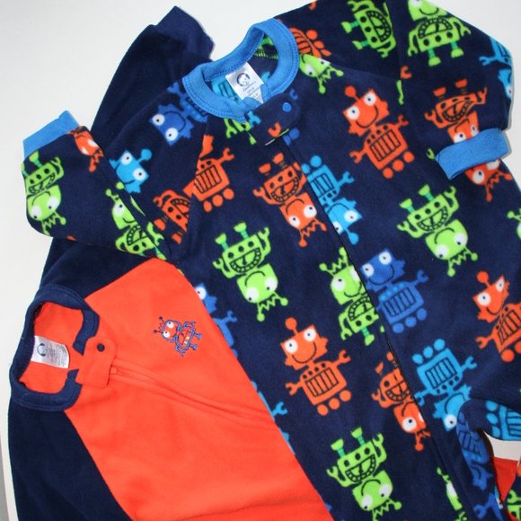 18M Robot Cool Footie Pajamas EUC Gerber Boy 2 pc! - Picture 8 of 16